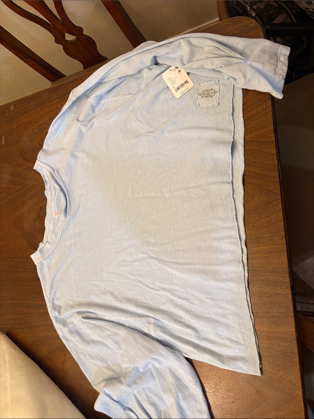 Light BlueLong-Sleeve Crop Top